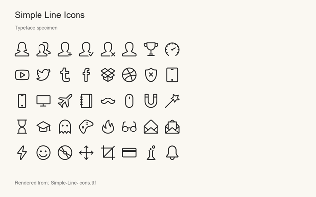 Typeface specimen rendered from the distributed font
