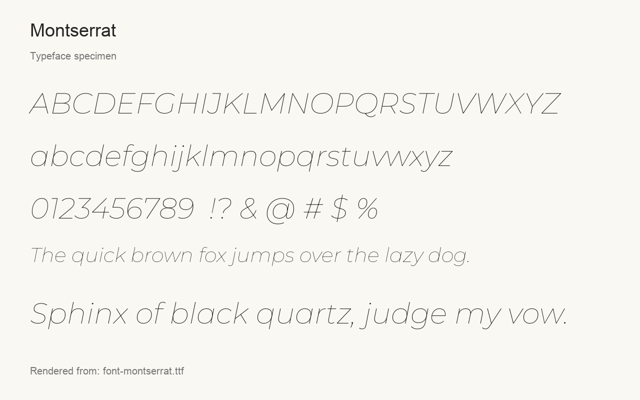 Typeface specimen rendered from the distributed font