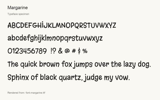 Typeface specimen rendered from the distributed font