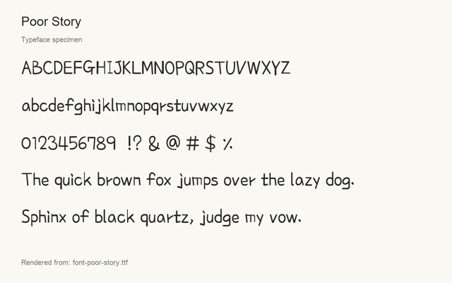 Typeface specimen rendered from the distributed font