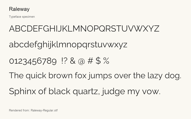 Typeface specimen rendered from the distributed font