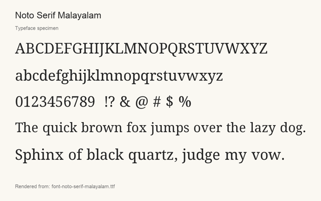 Typeface specimen rendered from the distributed font