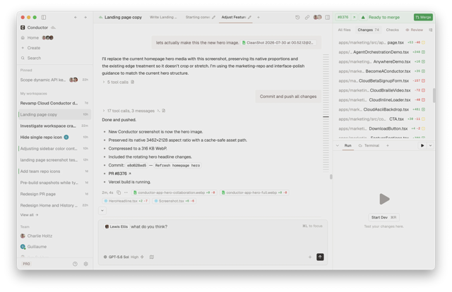 Official Conductor website image showing its Mac workspace interface; not verified as the latest build.