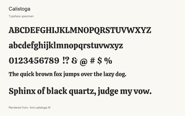 Typeface specimen rendered from the distributed font