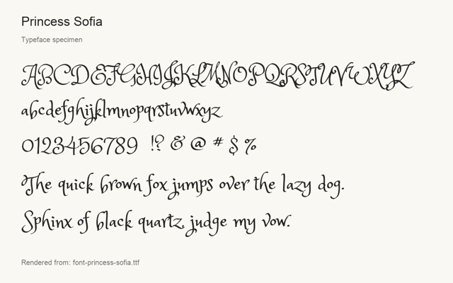 Typeface specimen rendered from the distributed font