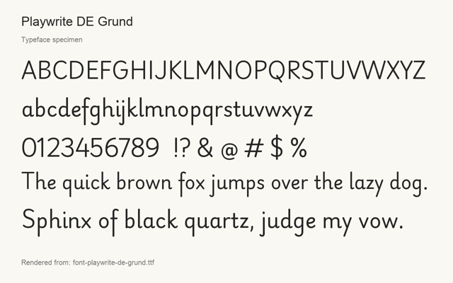 Typeface specimen rendered from the distributed font