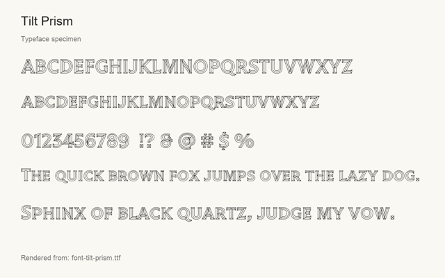 Typeface specimen rendered from the distributed font