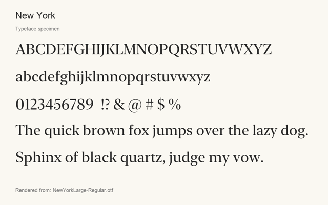 Typeface specimen rendered from the distributed font