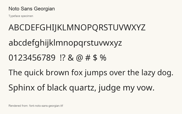 Typeface specimen rendered from the distributed font