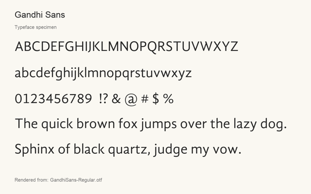 Typeface specimen rendered from the distributed font