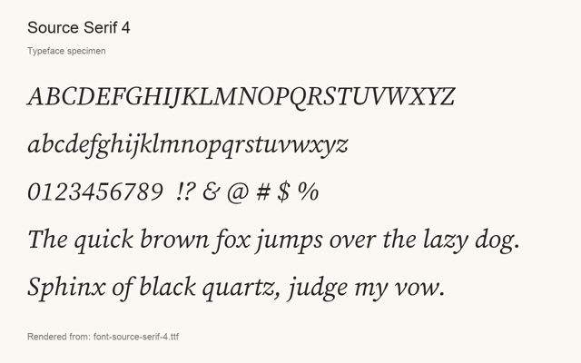Typeface specimen rendered from the distributed font