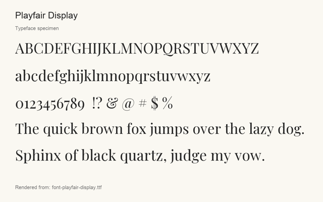 Typeface specimen rendered from the distributed font