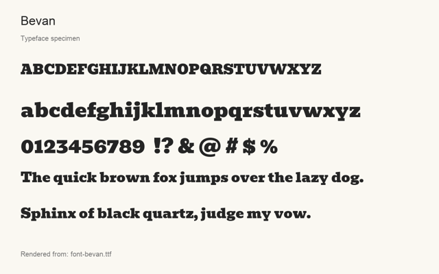 Typeface specimen rendered from the distributed font