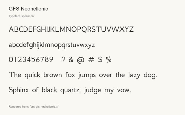 Typeface specimen rendered from the distributed font