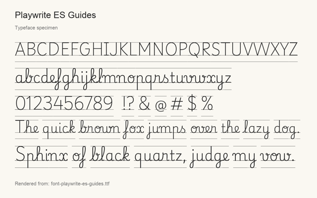 Typeface specimen rendered from the distributed font