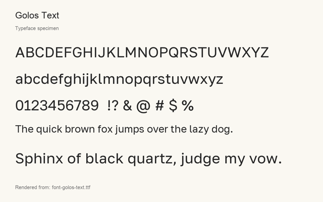 Typeface specimen rendered from the distributed font