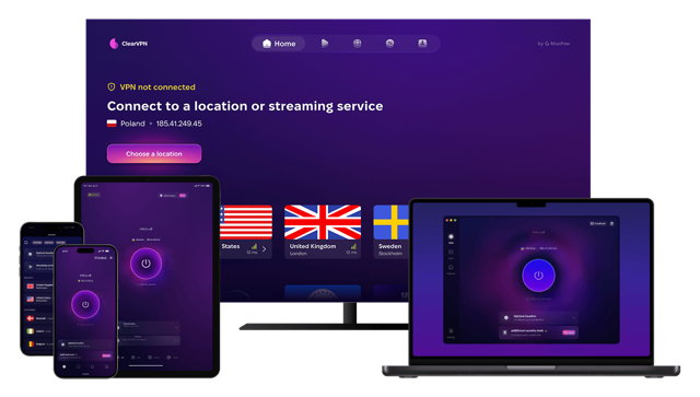 Official multi-device preview including the Mac connection screen.