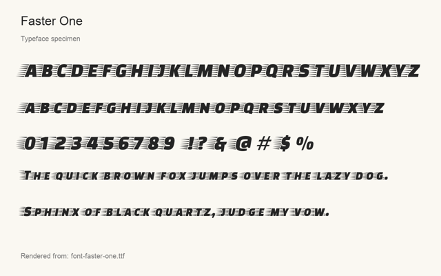 Typeface specimen rendered from the distributed font