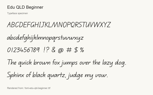 Typeface specimen rendered from the distributed font