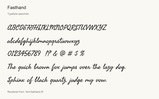 Typeface specimen rendered from the distributed font