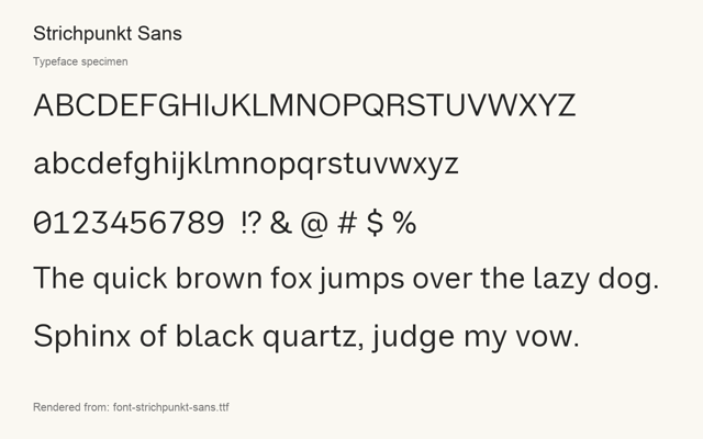 Typeface specimen rendered from the distributed font