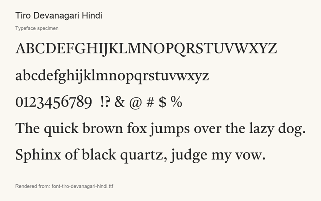 Typeface specimen rendered from the distributed font