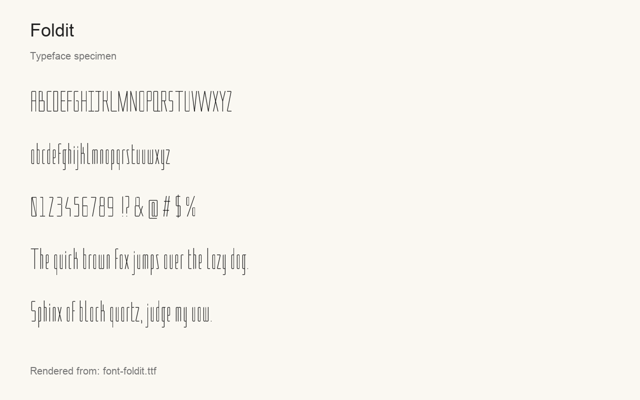 Typeface specimen rendered from the distributed font