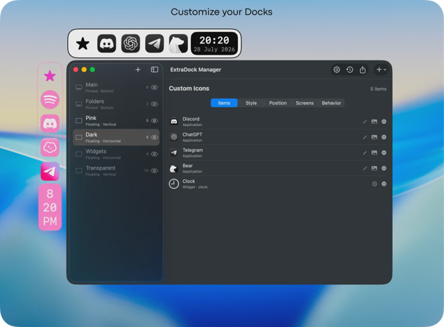 Official application interface