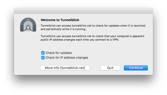 Official historical 2018 welcome window with update and IP-address-check options; current UI may differ.