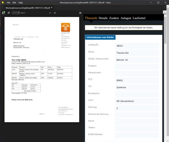 Official application interface