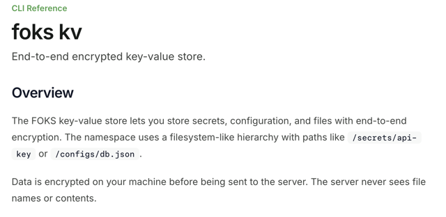 Encrypted key-value store overview — official documentation screenshot
