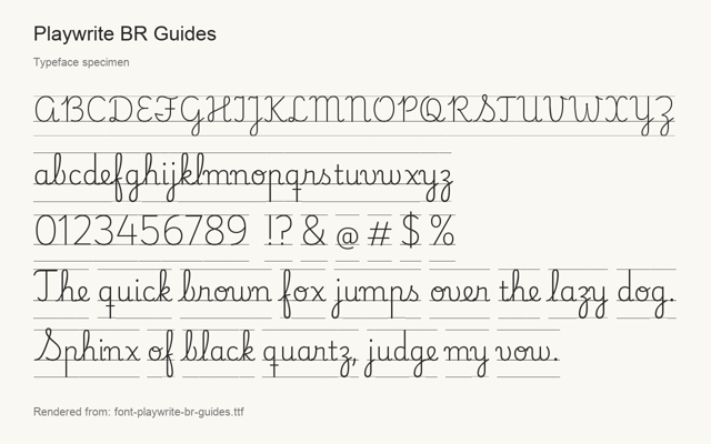 Typeface specimen rendered from the distributed font