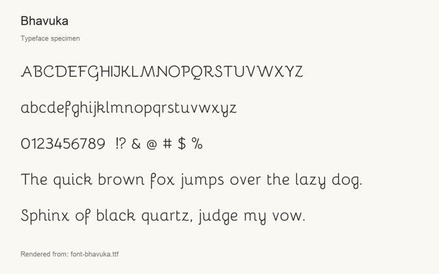 Typeface specimen rendered from the distributed font