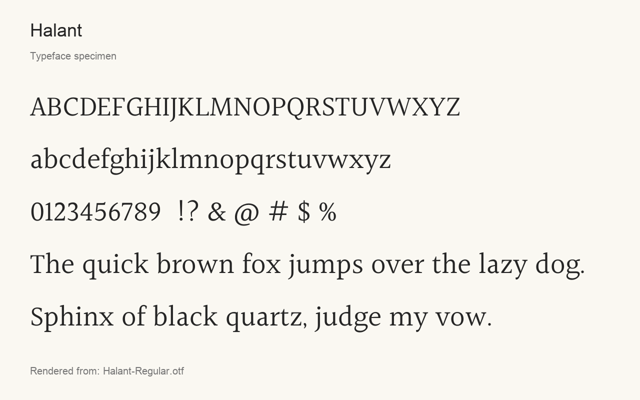 Typeface specimen rendered from the distributed font