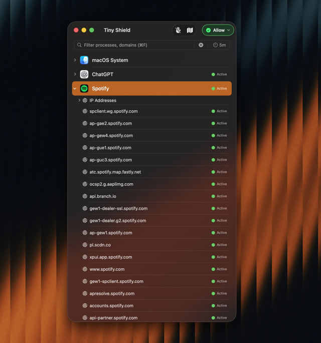 Official application interface