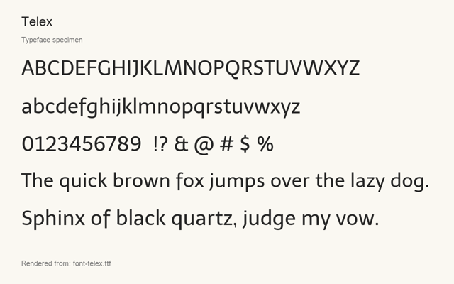 Образец, отрисованный из распространяемого файла шрифта