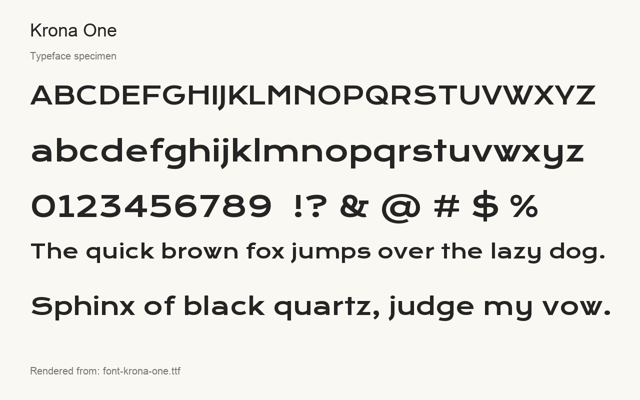 Typeface specimen rendered from the distributed font