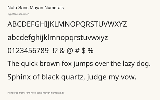 Typeface specimen rendered from the distributed font