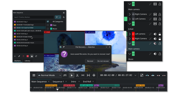 Official Kdenlive website screenshot of the editing interface; not verified as the latest macOS build.