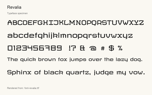 Typeface specimen rendered from the distributed font