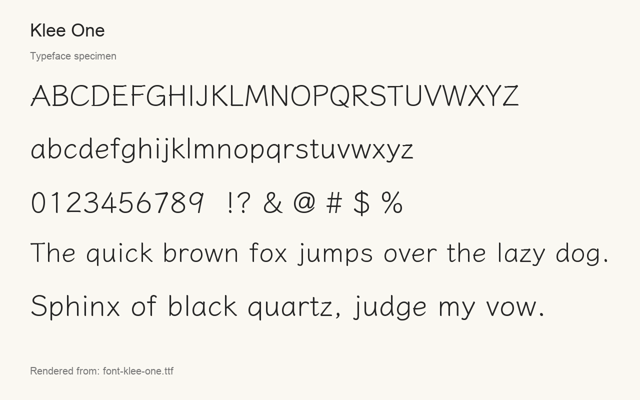 Typeface specimen rendered from the distributed font
