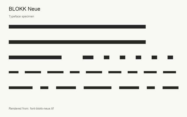 Typeface specimen rendered from the distributed font