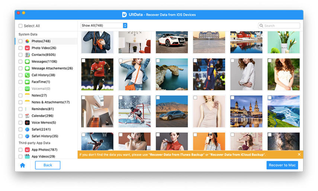 Photo recovery preview on Mac — official UltData tutorial example (2022)