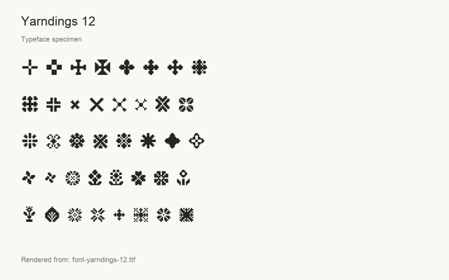 Typeface specimen rendered from the distributed font
