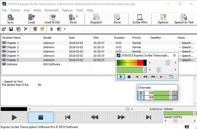 Official Express Scribe Transcription Software interface on Windows.