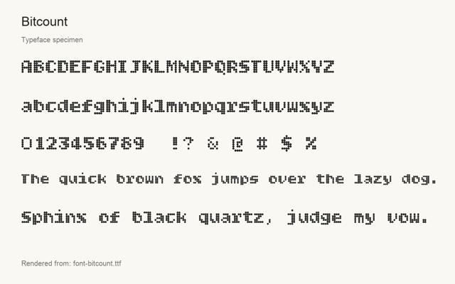 Typeface specimen rendered from the distributed font