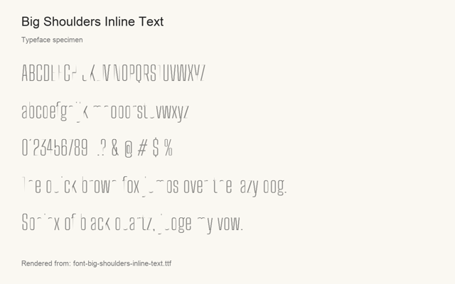 Typeface specimen rendered from the distributed font