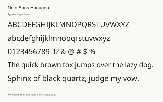 Typeface specimen rendered from the distributed font