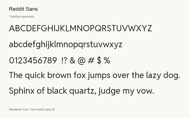 Typeface specimen rendered from the distributed font