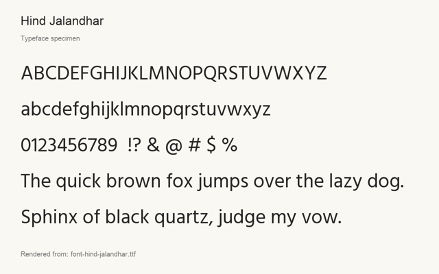 Typeface specimen rendered from the distributed font